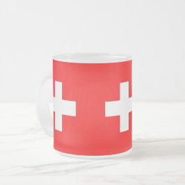 Fosco de pequena caneca de vidro com bandeira de S