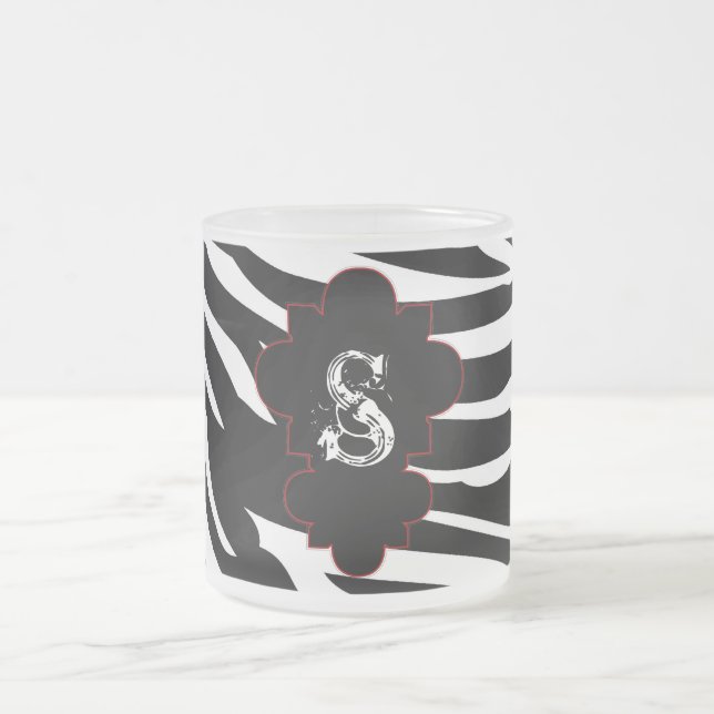 Fosco de zebra branca, preto e branco - Xícara de  (Centro)