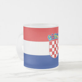 Fosco pequena caneca de vidro com bandeira da Croá