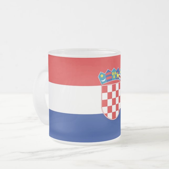 Fosco pequena caneca de vidro com bandeira da Croá (Frente Esquerda)