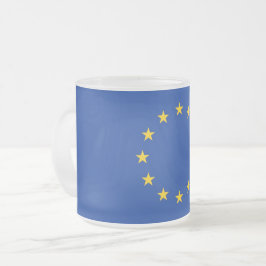 Fosco pequena caneca de vidro com bandeira da Euro