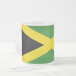 Fosco pequena caneca de vidro com bandeira da Jama