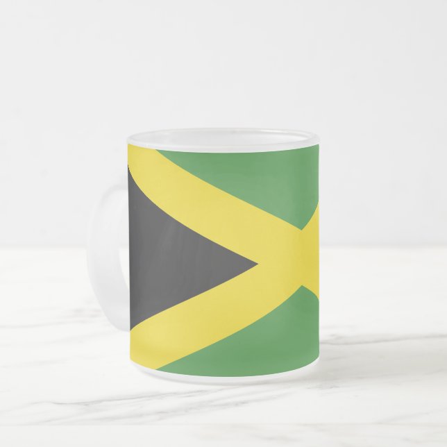 Fosco pequena caneca de vidro com bandeira da Jama (Frente Esquerda)
