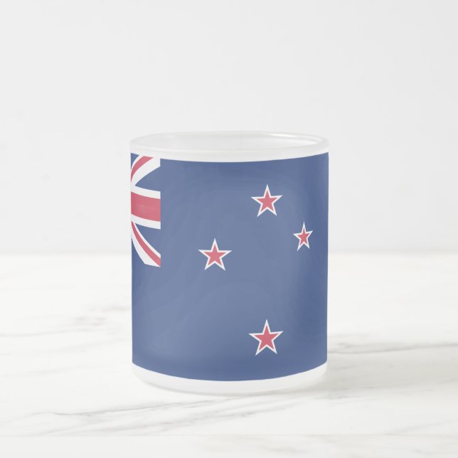 Fosco pequena caneca de vidro com bandeira da Nova (Centro)