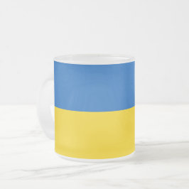 Fosco pequena caneca de vidro com bandeira da Ucrâ
