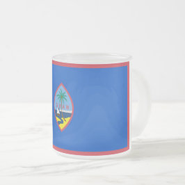 Fosco pequena caneca de vidro com bandeira de Guam