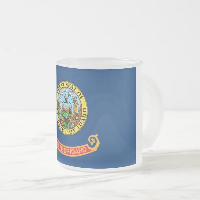 Fosco pequena caneca de vidro com bandeira de Idah (Frente Esquerda)