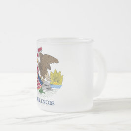 Fosco pequena caneca de vidro com bandeira de Illi