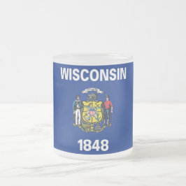 Fosco pequena caneca de vidro com bandeira de Wisc