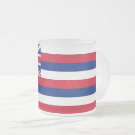Fosco pequena caneca de vidro com bandeira do Hava