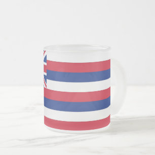 Fosco pequena caneca de vidro com bandeira do Hava