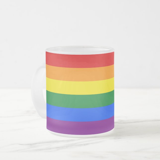 Fosco pequena caneca de vidro com bandeira do Orgu (Frente Esquerda)