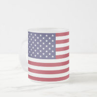Fosco pequena caneca de vidro com bandeira dos EUA