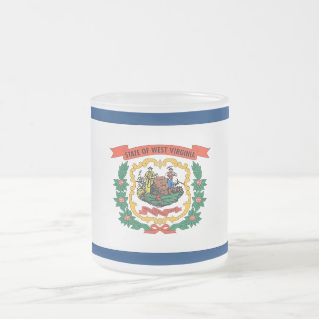 Fosco pequena caneca de vidro com bandeira West Vi (Centro)