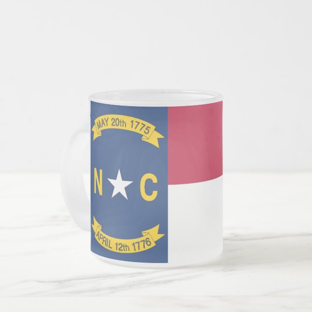 Fosco pequeno caneca de vidro com bandeira da Caro (Frente Esquerda)