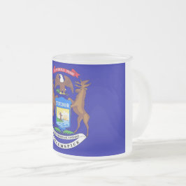 Fosco pequeno caneca de vidro com bandeira de Mich