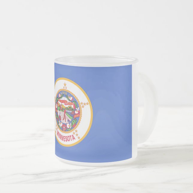 Fosco pequeno caneca de vidro com bandeira de Minn (Frente Esquerda)