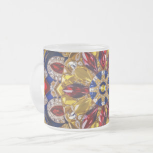 Fosco pequeno caneca de vidro com cores colombiana
