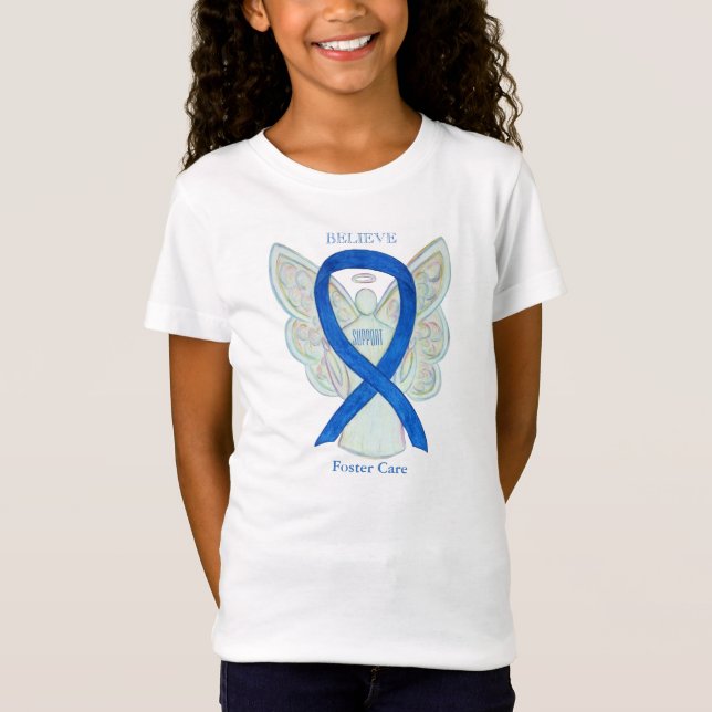 Foster Care Blue Awarbon Friso Camisa Anjo (Frente)