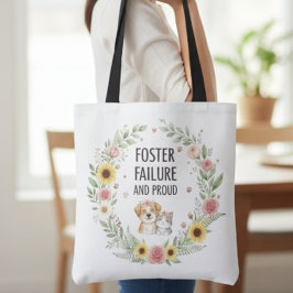 Foster Failure Tote Bag - Floral Wreath Pet Design