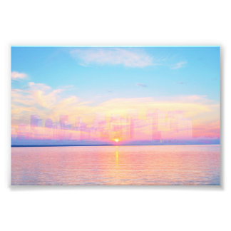 FOTO 空、海、または近代都市の風景 フォトプリント