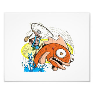 Foto 10 x 8 Impressão - Cartoon de pesca - pescador pri