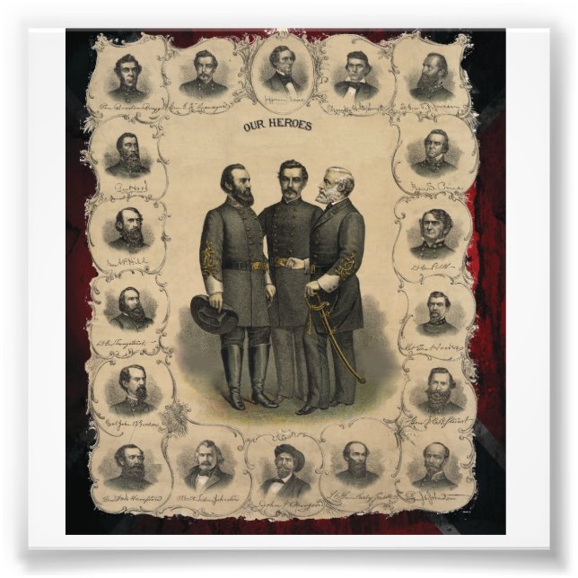 Foto 🎖️ ⚔️ 1860 Heróis da Guerra Civil EUA Sul (Frente)