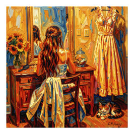 Foto 27,03" x 27,03" Fantasia de Menina Jovem