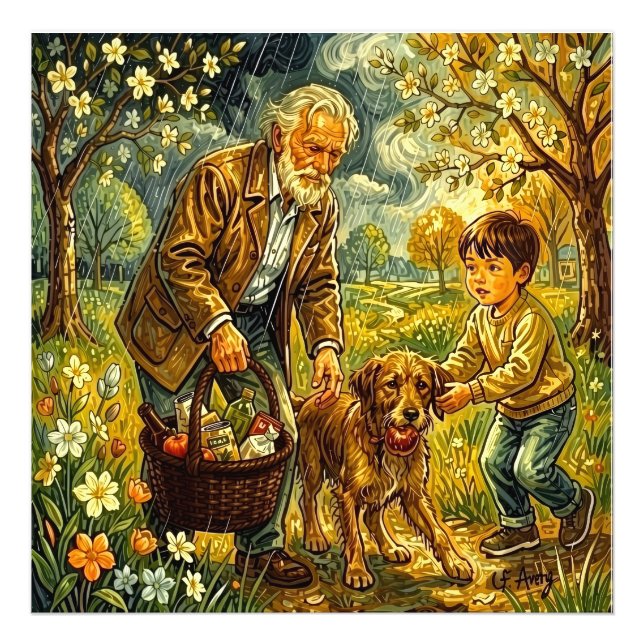 Foto 27.03" x 27.03 Grandpa Rainy Day (Frente)