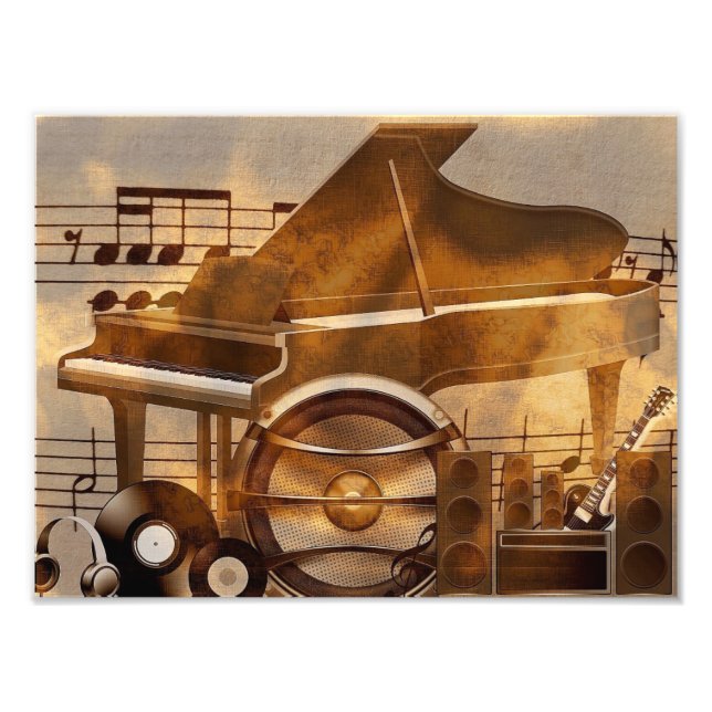 FOTO 313583 GUITAR PIANO DE COLAGEM DIGITAL DO OURO MUS (Frente)