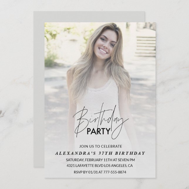 Foto: 37.ª Festa de aniversário de convite para 37 (Frente/Verso)