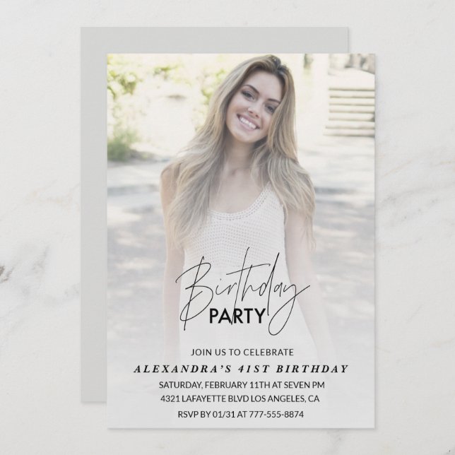 Foto 41 rua de Festa de aniversário de convite par (Frente/Verso)