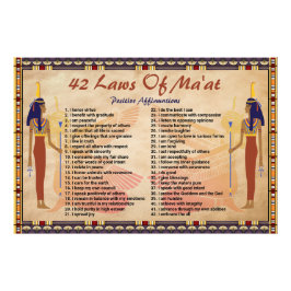 Foto 42 Leis de Maat - Poster de Afirmações Positivas