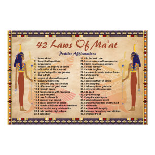 Foto 42 Leis de Maat - Poster de Afirmações Positivas
