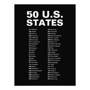 Foto 50 Estados dos EUA – Minimalista Preto