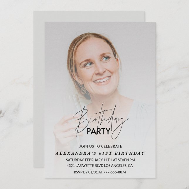 Foto 61 rua de Festa de aniversário de convite par (Frente/Verso)