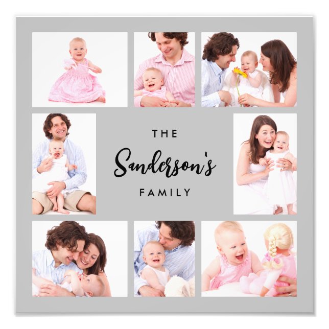 Foto 8 Sections Family Photo in Gray Frame (Frente)