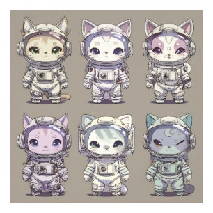 Foto 9 Filhotes Astronautas Chibi Tripulação Espacial