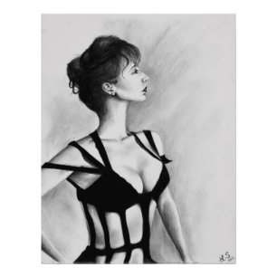 Foto A Arte do Retrato da Mulher Dama de Vestido Preto 