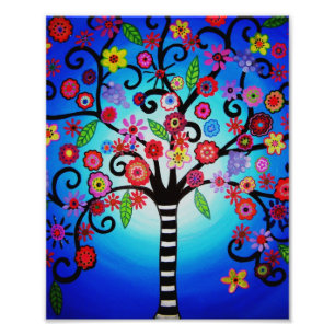 Foto A árvore de vida floresce a pintura