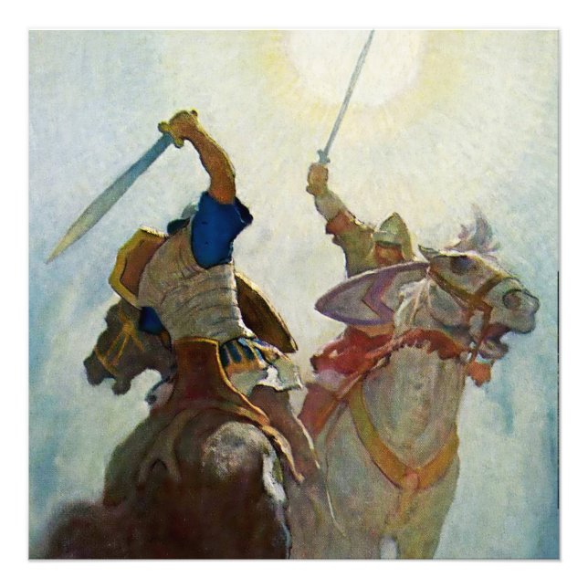 Foto "A Batalha da Espada foi feroz", por NC Wyeth (Frente)