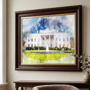 Foto A Casa Branca em Washington DC Aquarela
