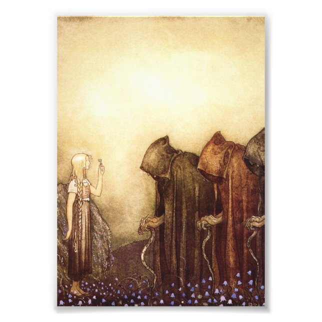 Foto “A Chave Dourada” John Bauer Aquarela (Frente)