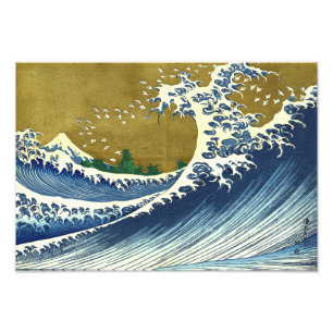 Foto A cor da onda grande   Hokusai  