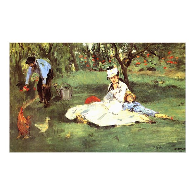 Foto A família Monet no seu jardim Edouard Manet (Frente)