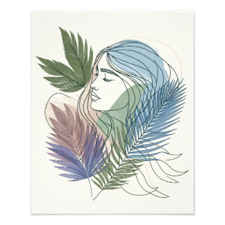 Foto A Garota Jungel - Arte de Linha Minimalista