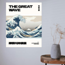 Foto A Grande Onda Hokusai Poster Minimalista Contempor