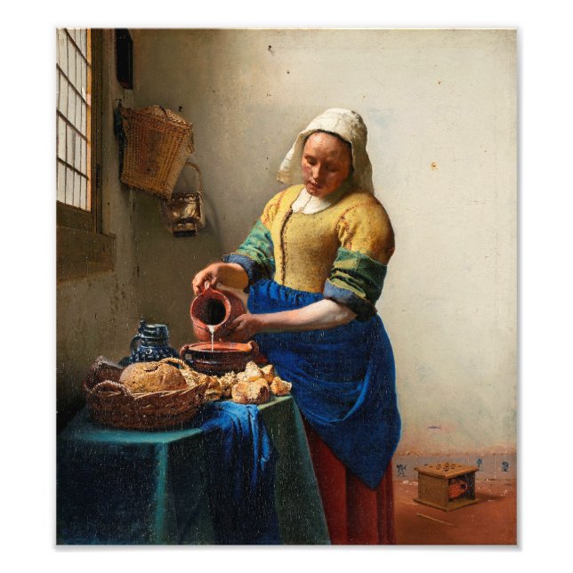 Foto A Milkmaid | Johannes Vermeer | (Frente)