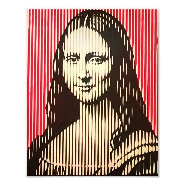 Foto A Mona Lisa no estilo de ilusão óptica BAUHAUS (Frente)