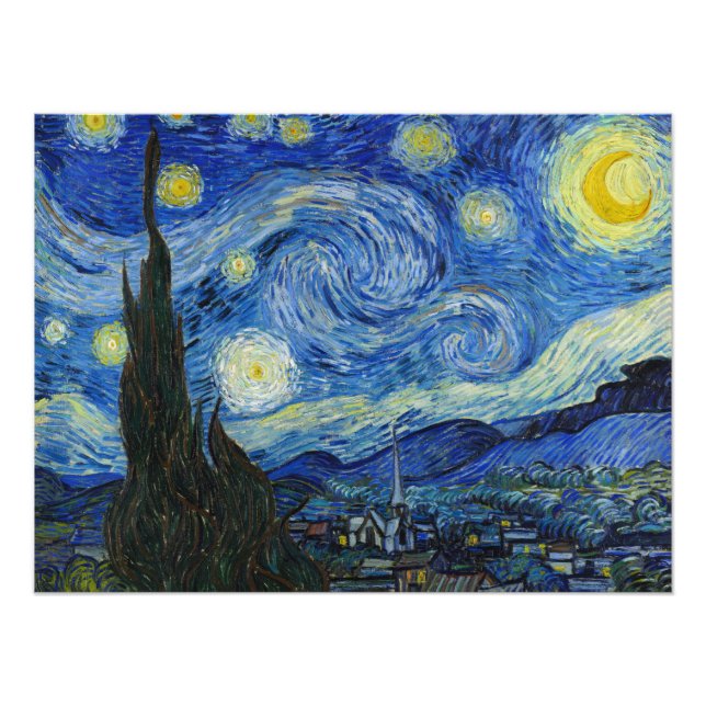 Foto A Noite Estrelada de Vincent van Gogh (Frente)